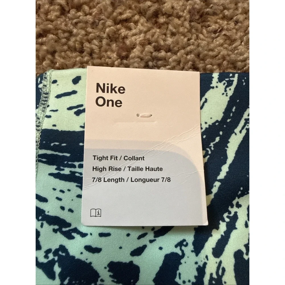 NIKE Women's ONE Dri-FIT Icon Clash 7/8 Tight Printed Leggings NWT Size Large